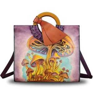 Elegant Genuine Textured Bag Bag For Hand Painted Pattern Bag Handmade Crossbo